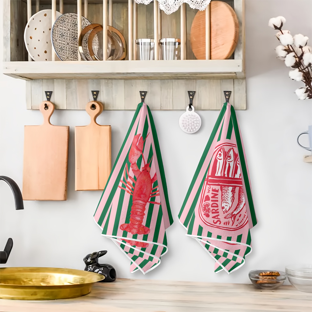 قطعتان، مناشف مطبخ بتصميم علب  - مراجعة Home Cooking Is The Best وسعره