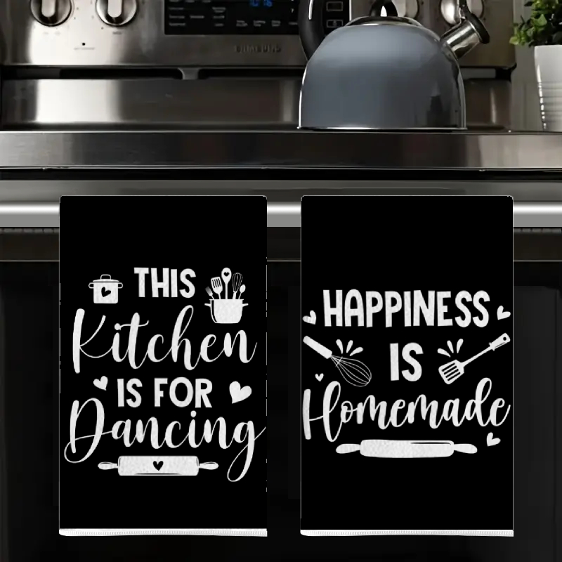 قطعتان، مناشف مطبخ بتصميم نصوص - مراجعة Home Cooking On وسعره