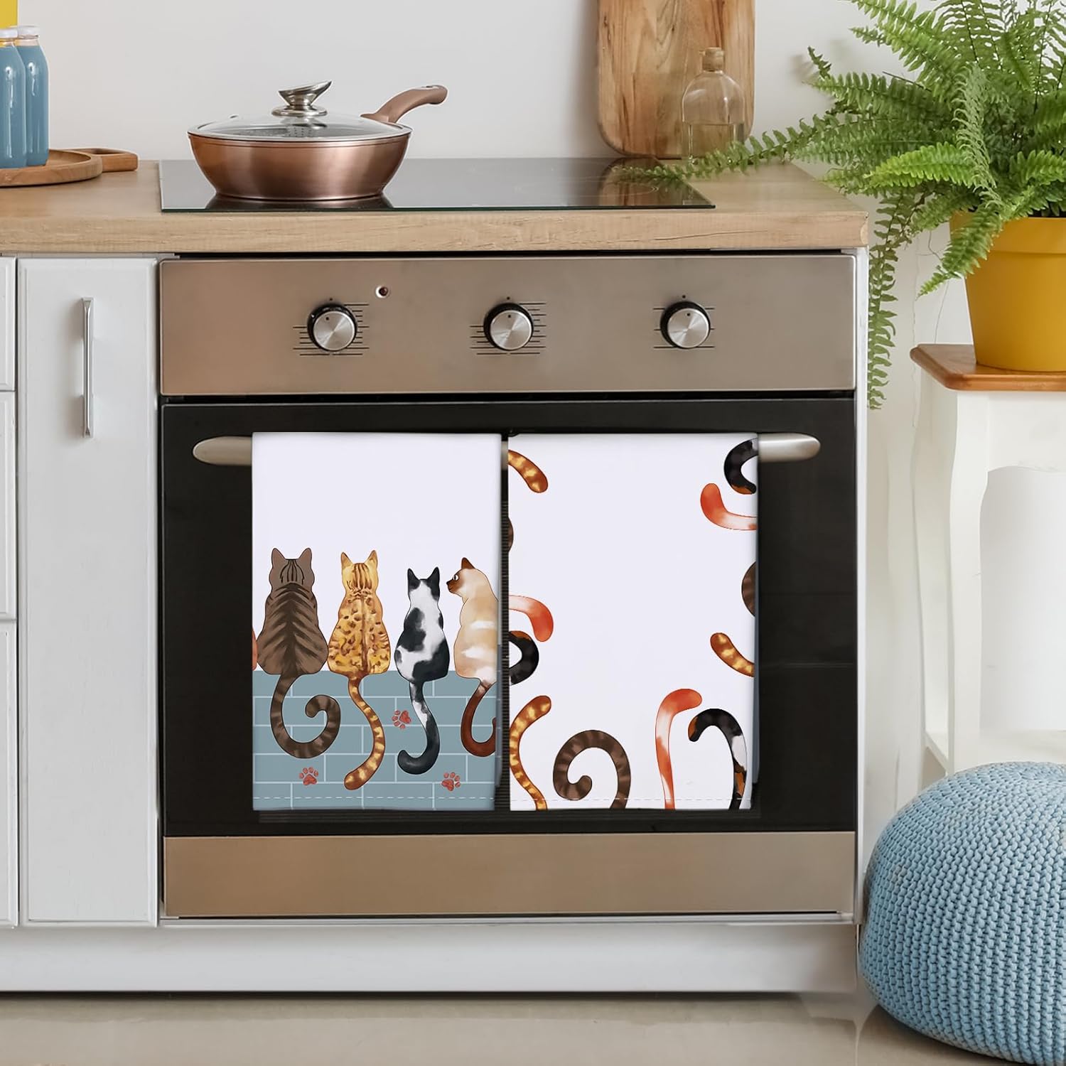 4 قطع، مناشف مطبخ بتصميم مخلب  - مراجعة Home Cooking Is The Best وسعره
